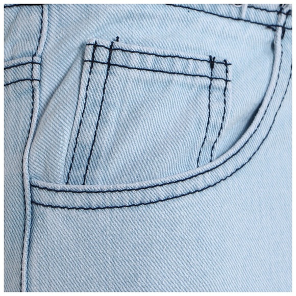 Flared Leg Torn Long Side Ruffle Jeans - Picture 7 of 8